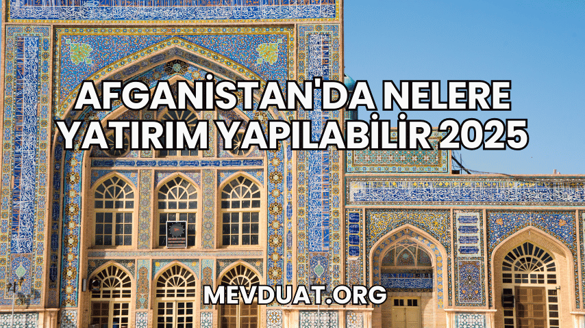 Afganistan'da Nelere Yatırım Yapılabilir 2025